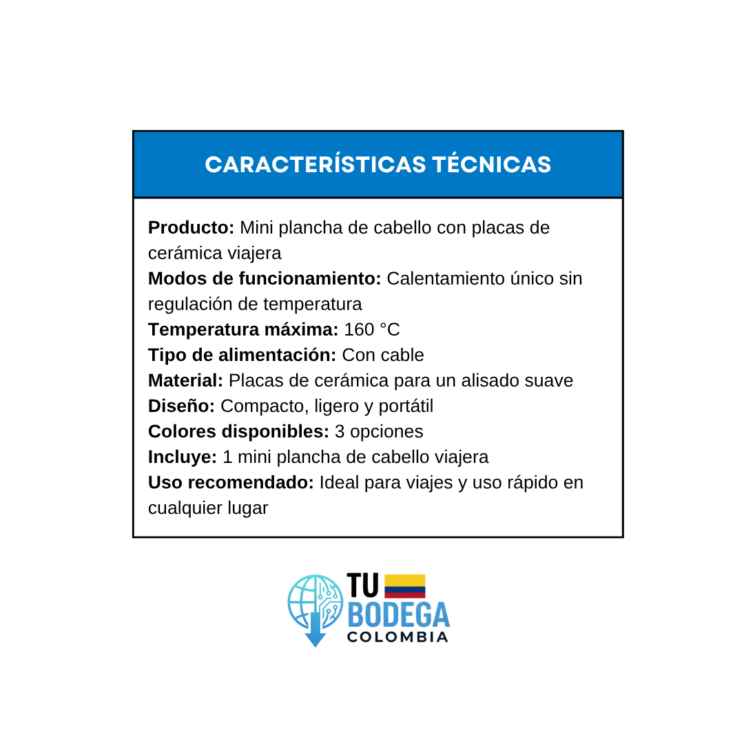 Plancha de pelo viajera