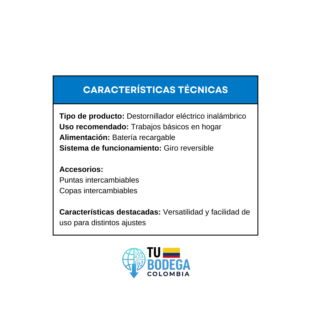 Destornillador electrico recargable