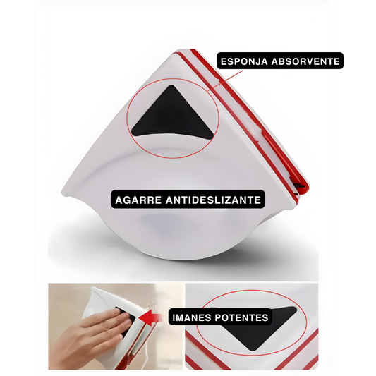 Limpiador de vidrios imantado