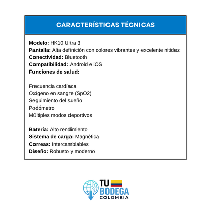 Reloj inteligente HK10 ULTRA